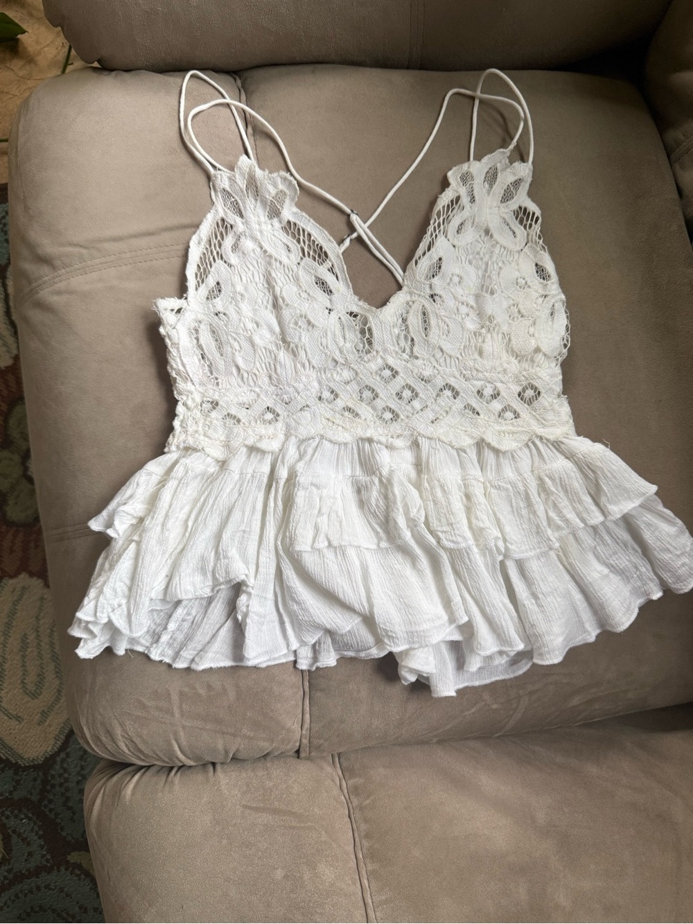 Free People Adella Camisole in White